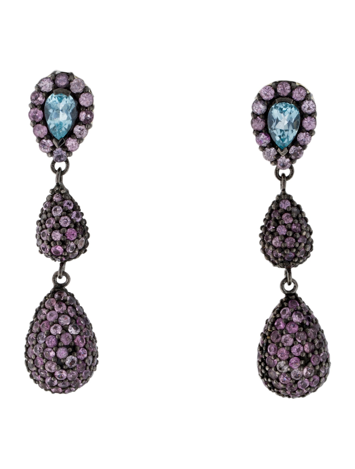 MCL by Matthew Campbell Laurenza Topaz, Sapphire & Enamel Drop Earrings