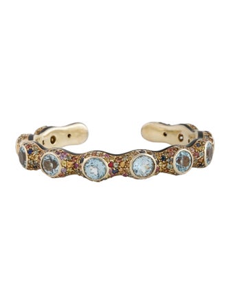 MCL by Matthew Campbell Laurenza Topaz, Sapphire & Enamel Cuff Bracelet