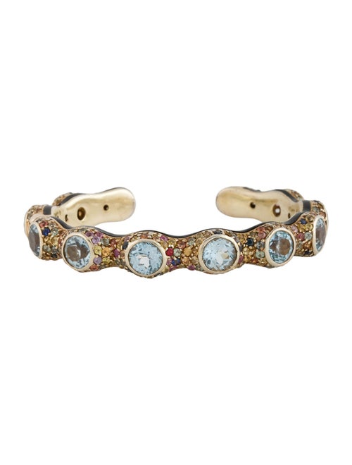 MCL by Matthew Campbell Laurenza Topaz, Sapphire & Enamel Cuff Bracelet