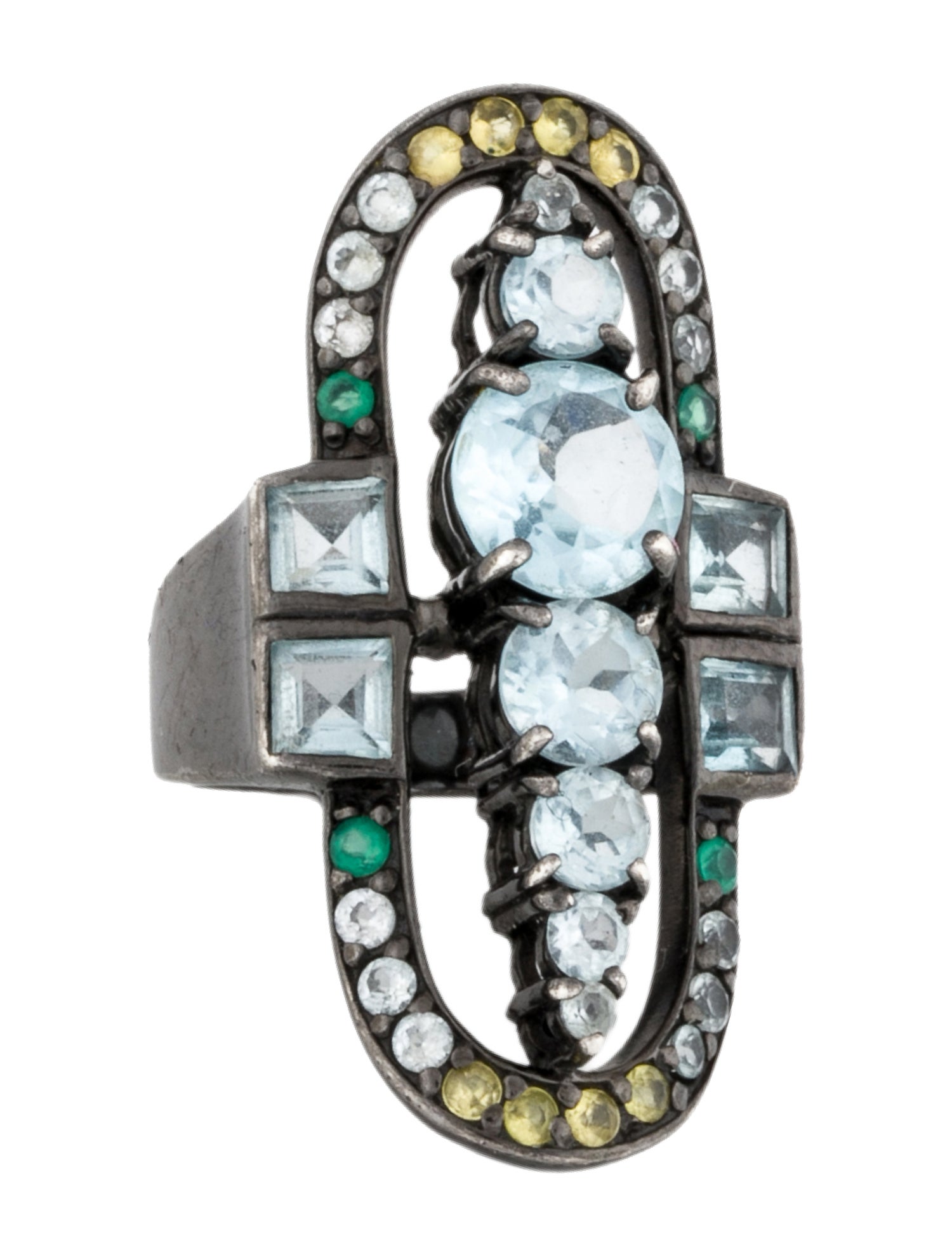 MCL by Matthew Campbell Laurenza Multistone Cocktail Ring