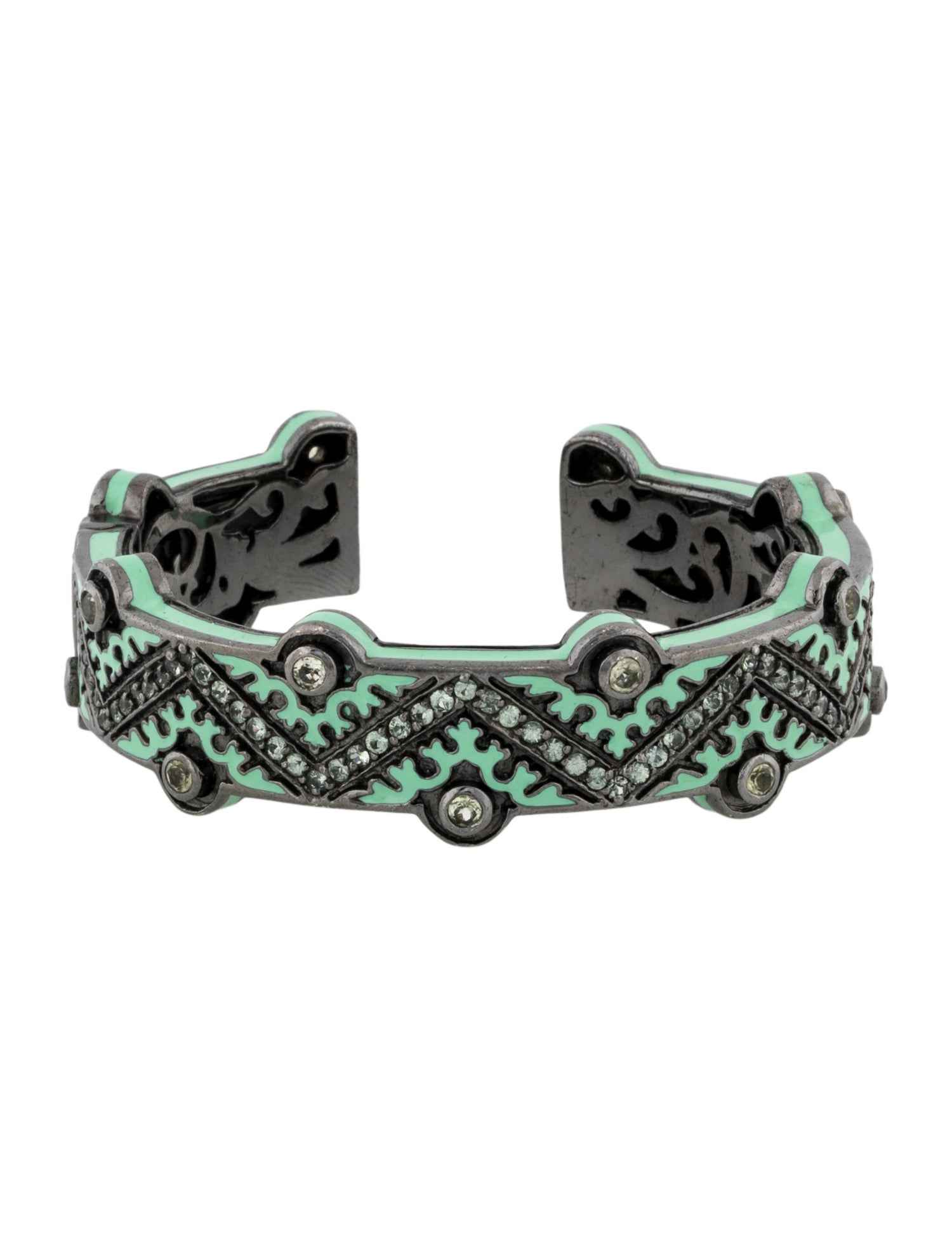 MCL by Matthew Campbell Laurenza Prasiolite, Sapphire & Enamel Cuff