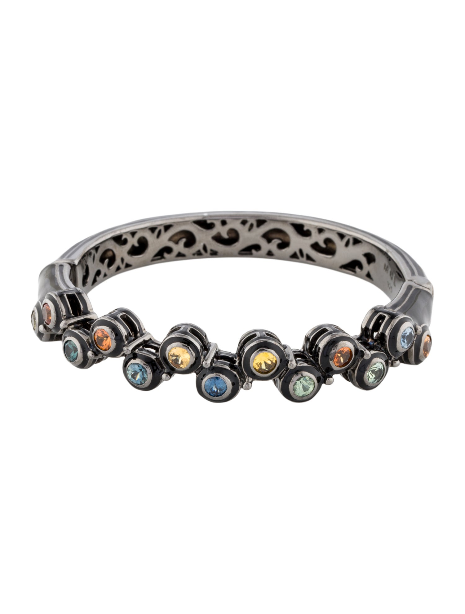 MCL by Matthew Campbell Laurenza Sapphire & Enamel Hinged Bracelet