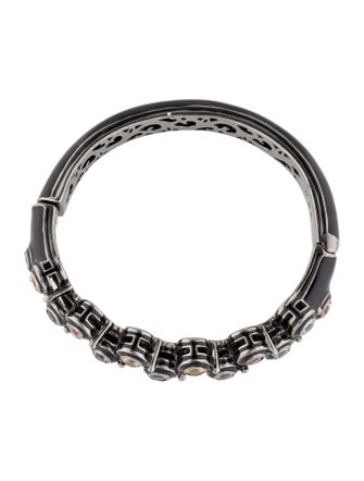 MCL by Matthew Campbell Laurenza Sapphire & Enamel Hinged Bracelet