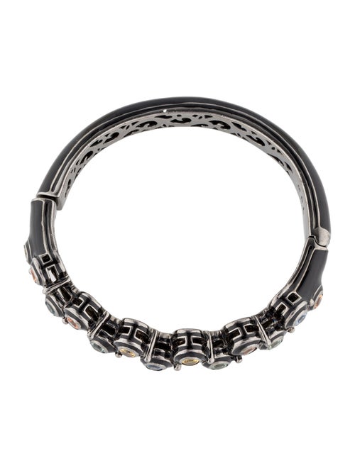MCL by Matthew Campbell Laurenza Sapphire & Enamel Hinged Bracelet