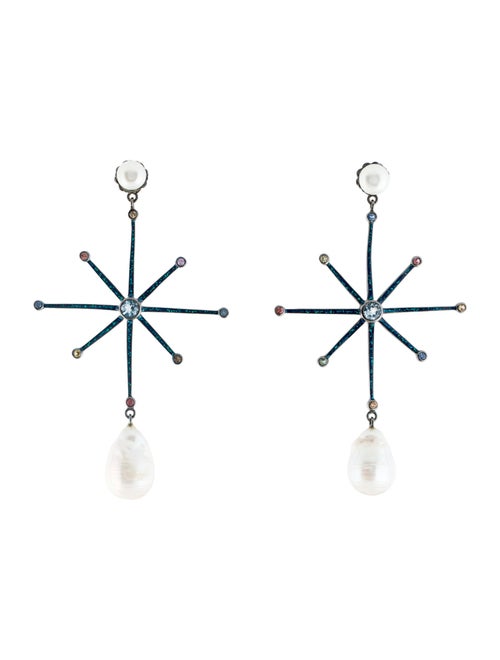 MCL by Matthew Campbell Laurenza Pearl & Multistone Drop Earrings