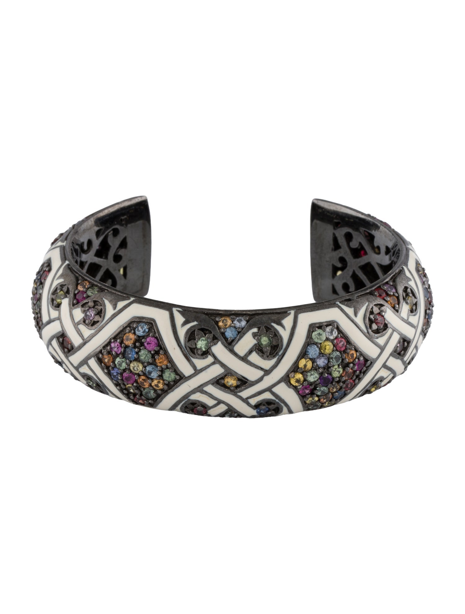 MCL by Matthew Campbell Laurenza Enamel, Sapphire & Amethyst Cuff Bracelet