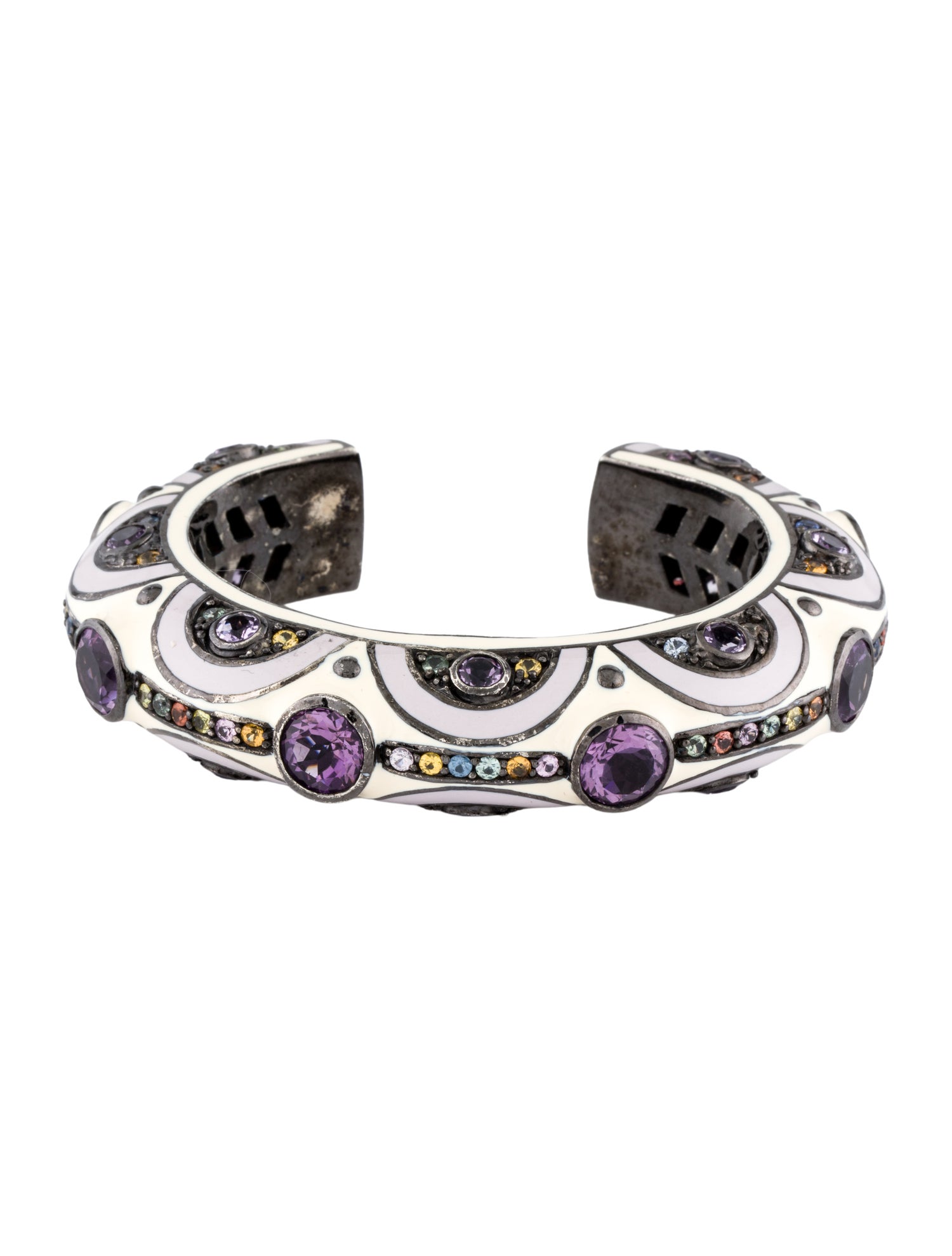 MCL by Matthew Campbell Laurenza Sapphire, Amethyst & Enamel Cuff Bracelet