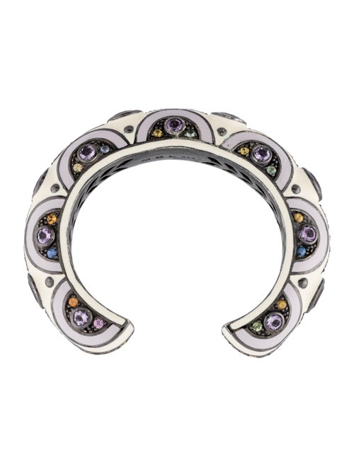 MCL by Matthew Campbell Laurenza Sapphire, Amethyst & Enamel Cuff Bracelet