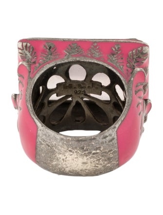 MCL by Matthew Campbell Laurenza Rose Quartz & Enamel Cocktail Ring