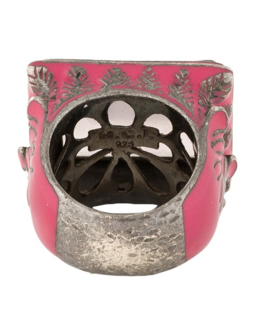 MCL by Matthew Campbell Laurenza Rose Quartz & Enamel Cocktail Ring