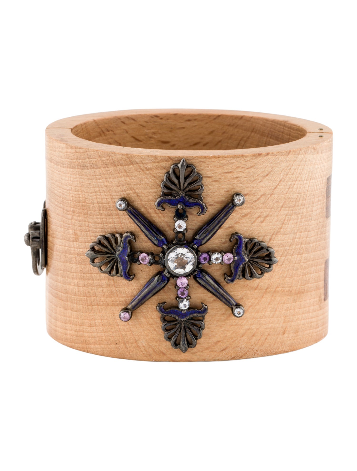 MCL by Matthew Campbell Laurenza Multistone & Wood Hinged Bracelet