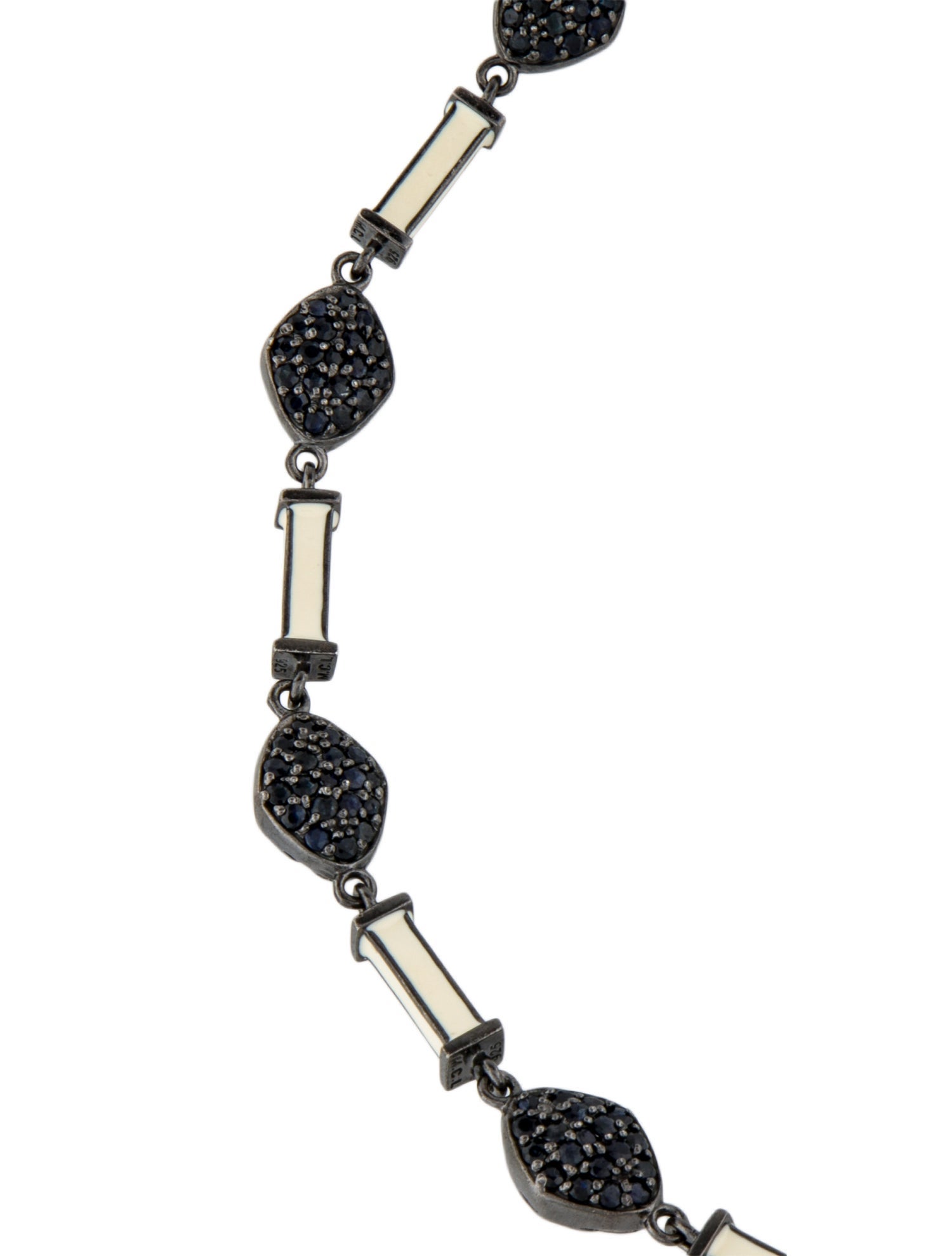 MCL by Matthew Campbell Laurenza Sapphire & Enamel Station Necklace