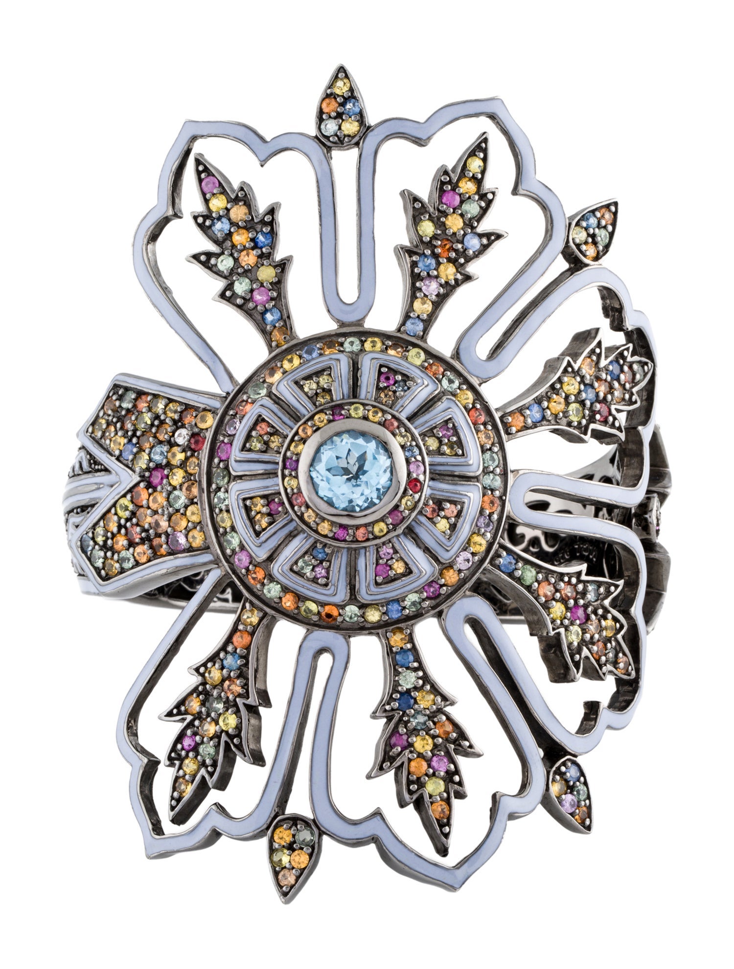 MCL by Matthew Campbell Laurenza Sapphire & Topaz Cuff Bracelet