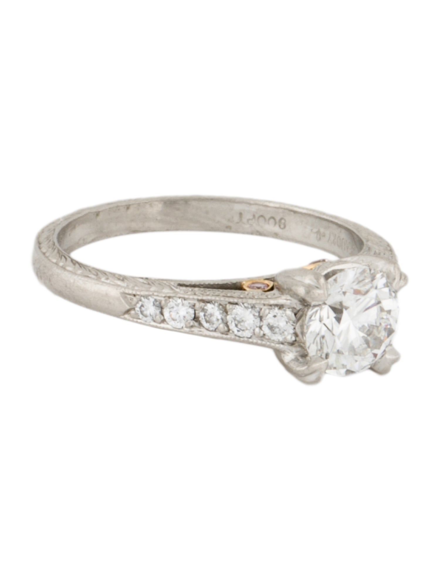 Michael Beaudry Platinum Diamond Pavé Engagement Ring