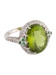 Michael Beaudry 18K 8.29ct Peridot, Diamond & Tsavorite Garnet Cocktail Ring