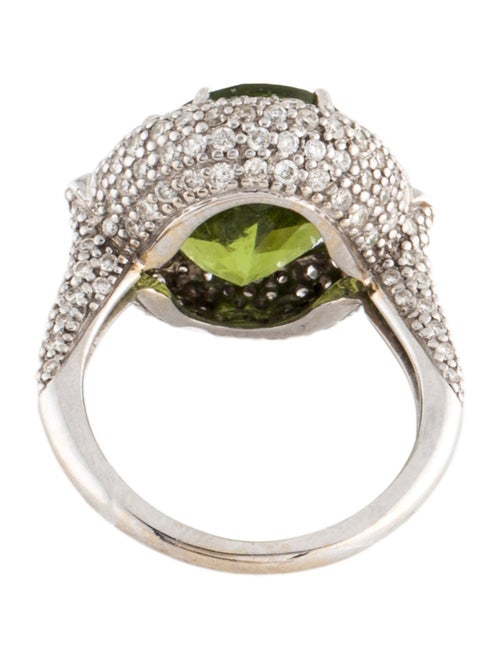 Michael Beaudry 18K 8.29ct Peridot, Diamond & Tsavorite Garnet Cocktail Ring