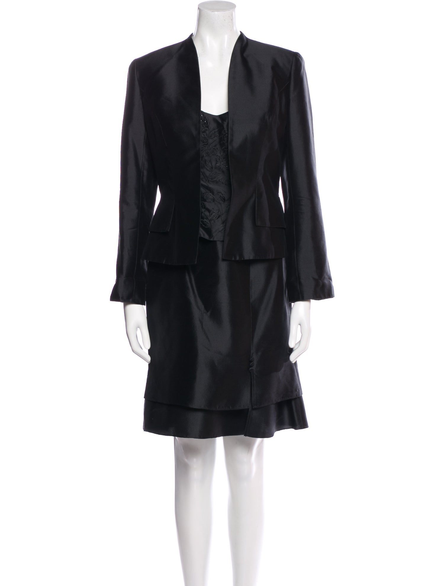 Mon Cheri Montage Silk Beaded Accents Dress Set