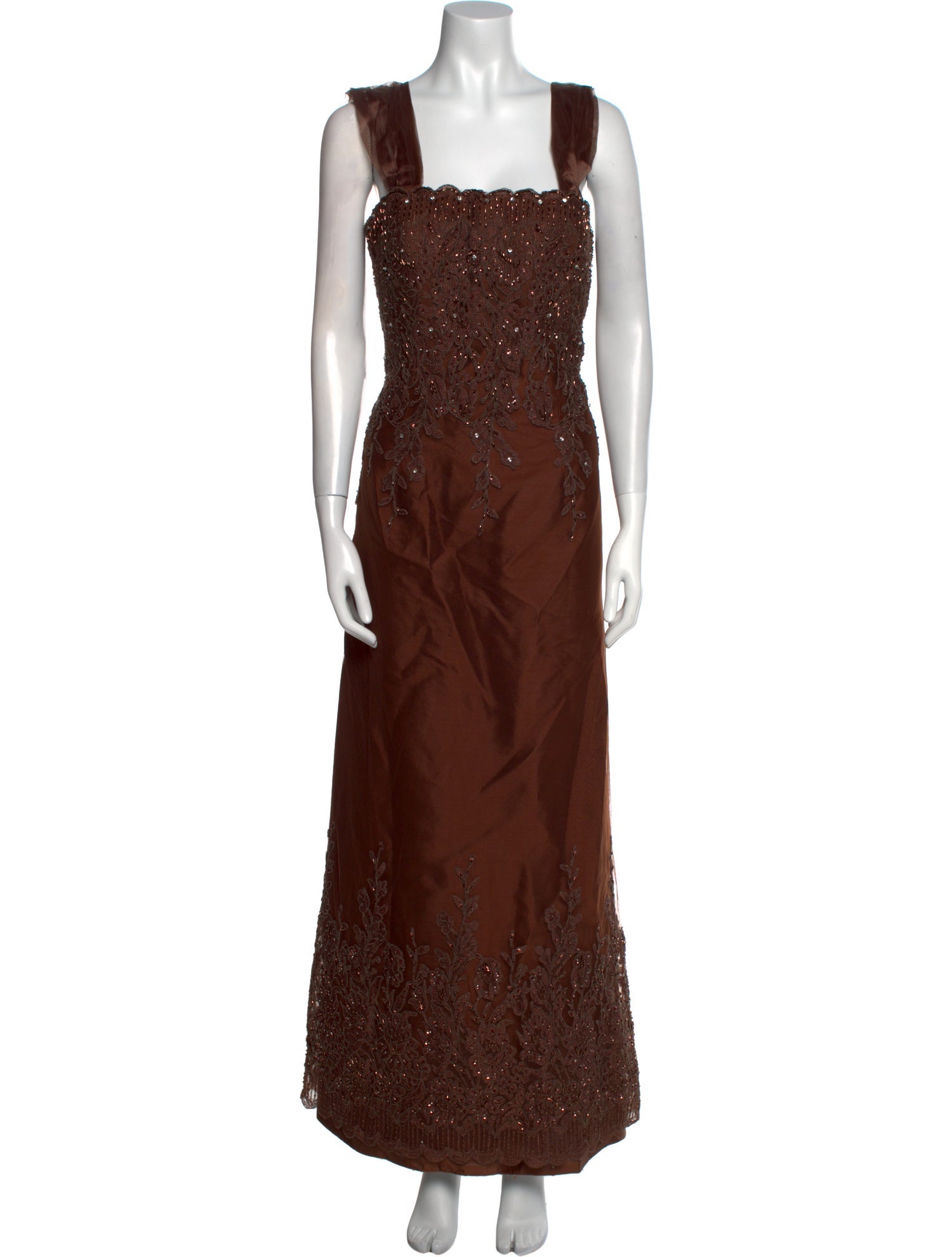 Mon Cheri Montage Lace Pattern Long Dress