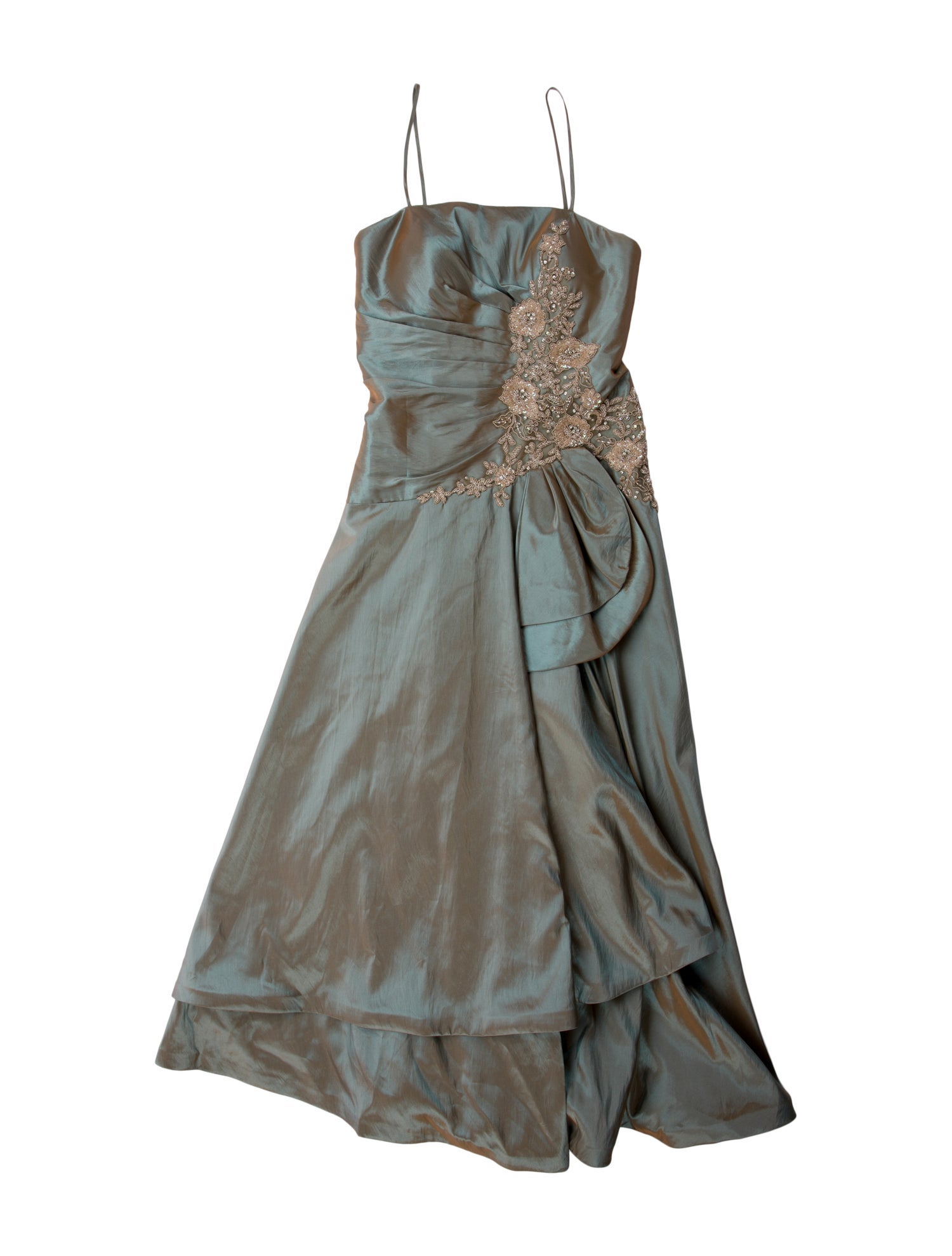 Mon Cheri Montage Square Neckline Midi Length Dress