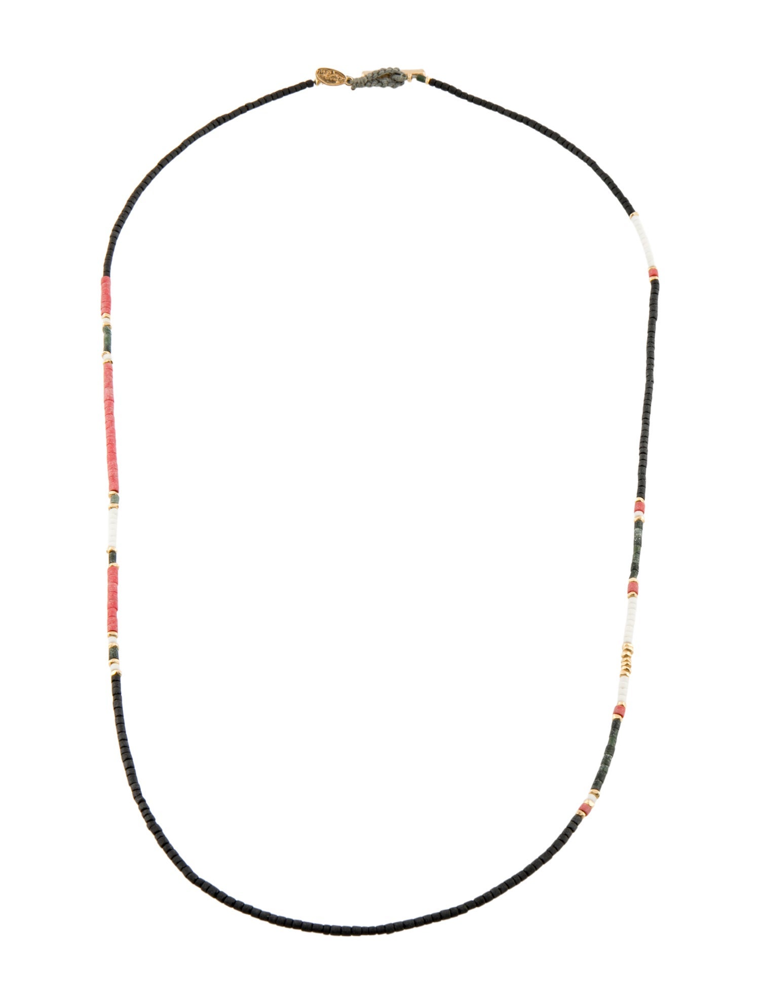 M. Cohen 18K Glass, Resin & Serpentine Beaded Necklace