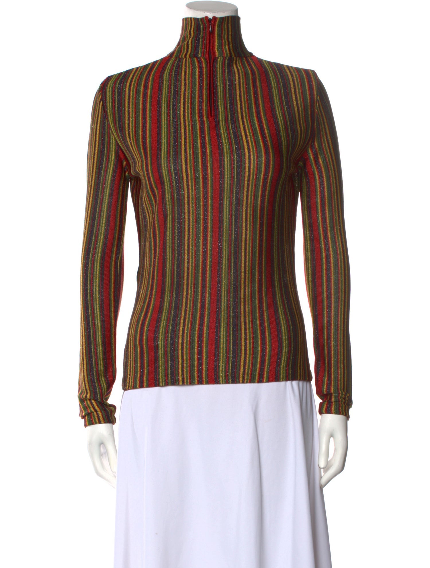 Marco De Vincenzo Striped Turtleneck Top