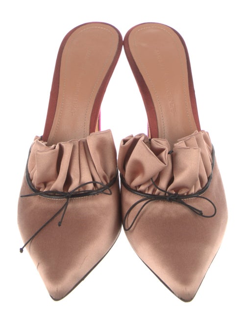 Marco De Vincenzo Satin Ruffle Embellishment Mules