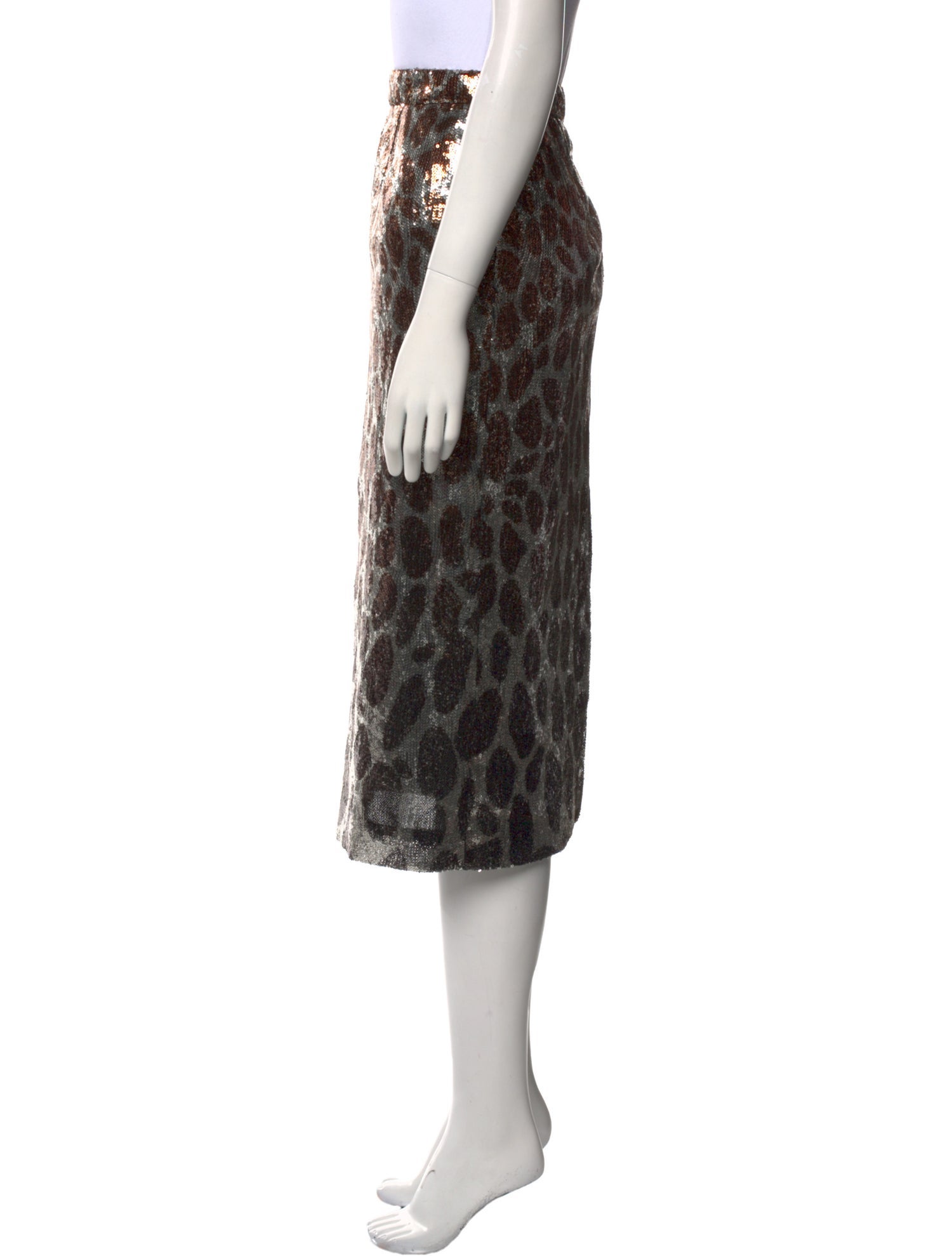 Marco De Vincenzo Animal Print Midi Length Skirt