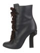 Marco De Vincenzo Leather Ruffle Embellishment Lace-Up Boots