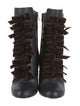Marco De Vincenzo Leather Ruffle Embellishment Lace-Up Boots