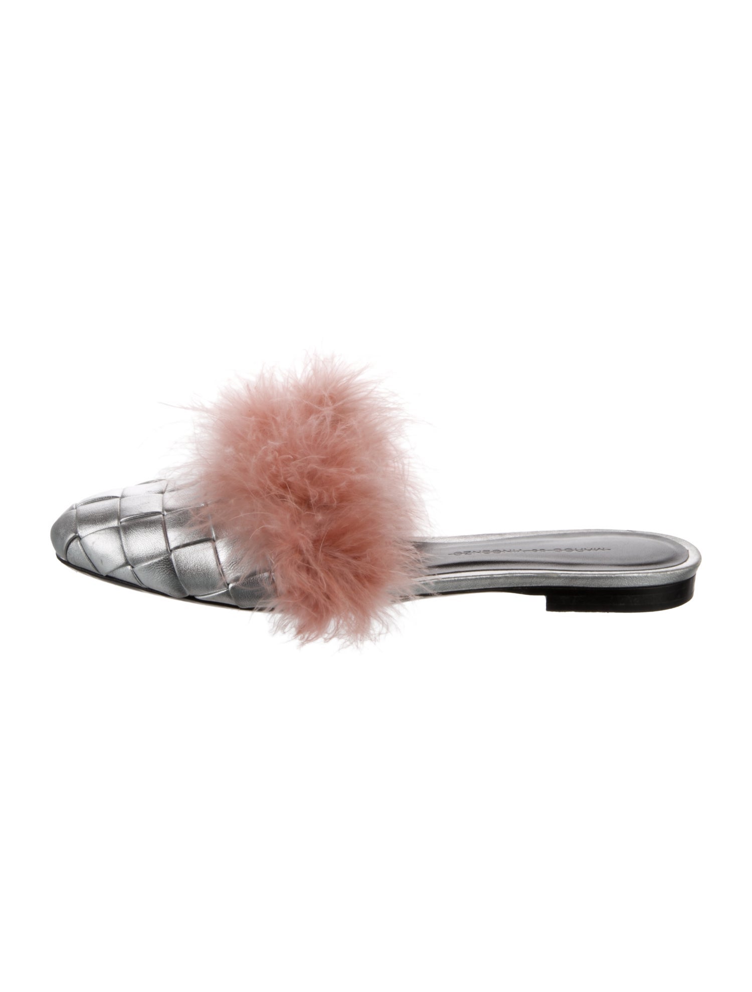 Marco De Vincenzo Patent Leather Fur Trim Mules