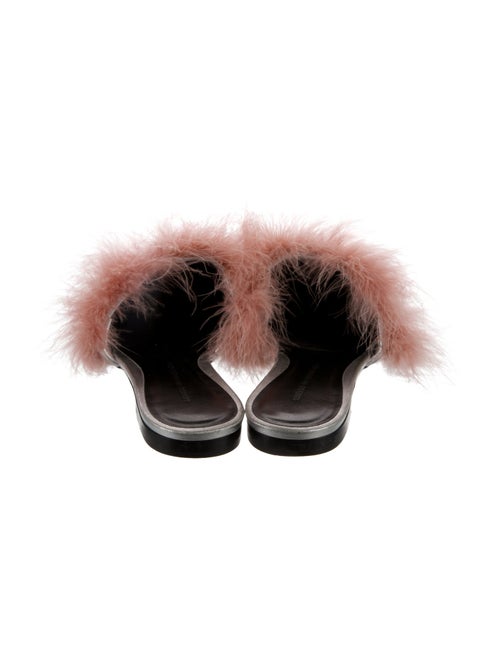 Marco De Vincenzo Patent Leather Fur Trim Mules