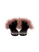 Marco De Vincenzo Patent Leather Fur Trim Mules