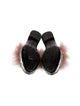 Marco De Vincenzo Patent Leather Fur Trim Mules