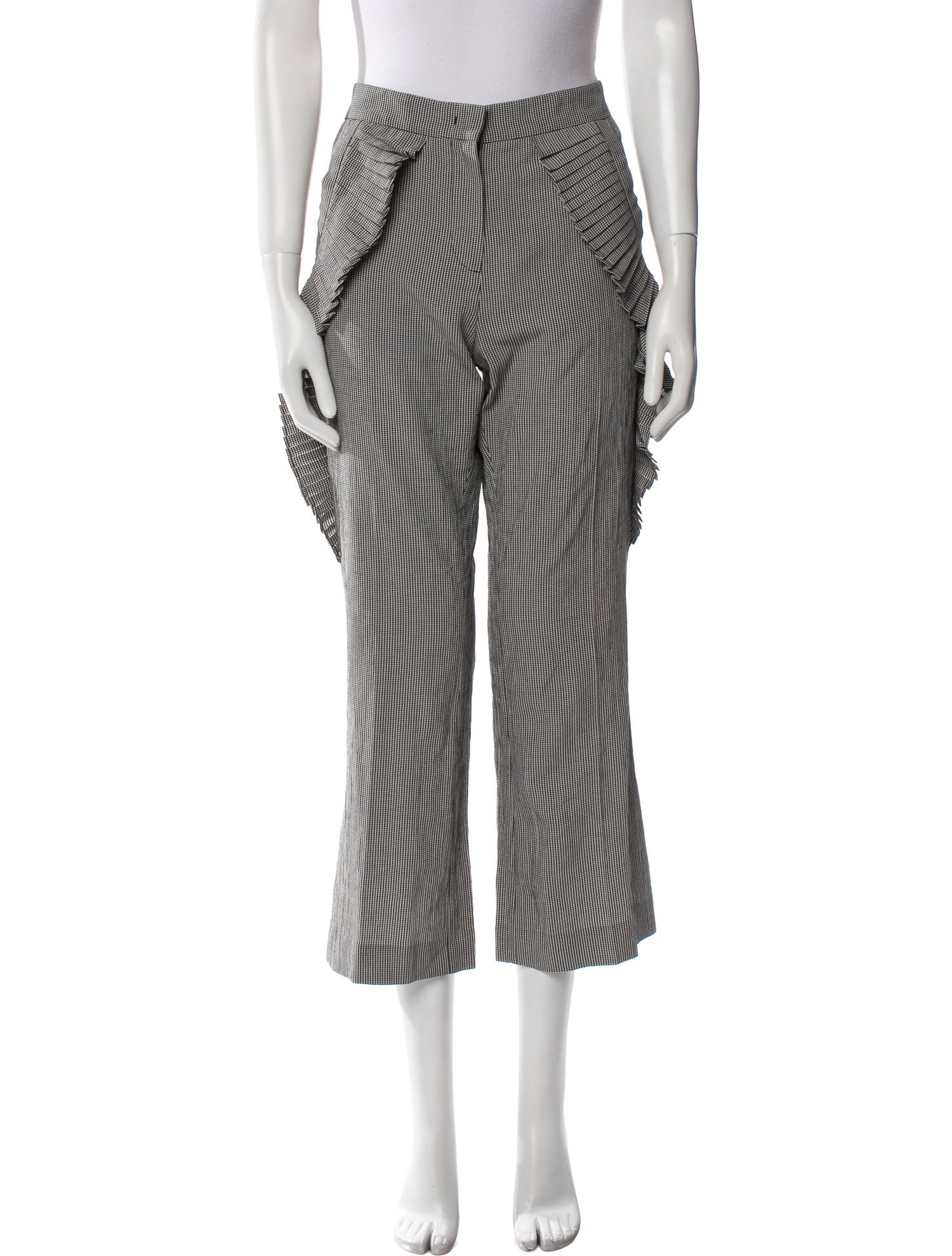 Marco De Vincenzo Plaid Print Wide Leg Pants