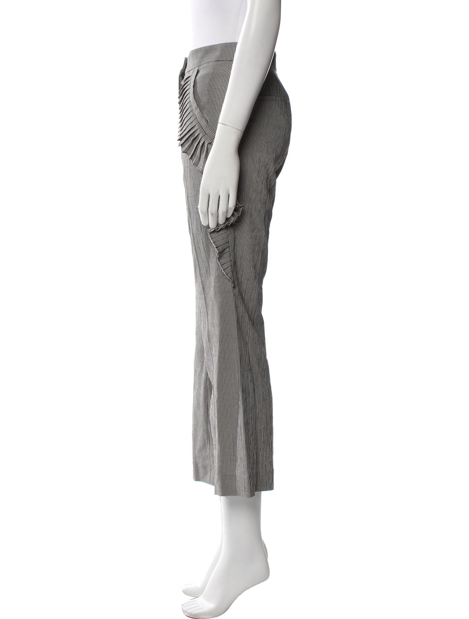 Marco De Vincenzo Plaid Print Wide Leg Pants