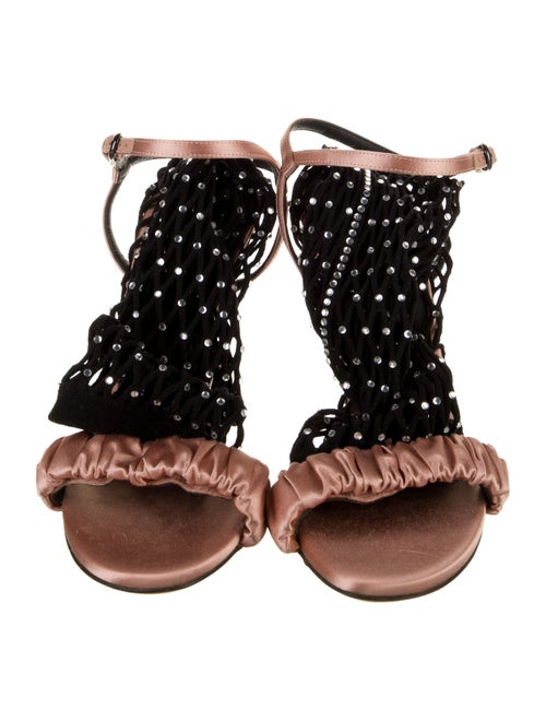 Marco De Vincenzo Satin Crystal Embellishments Gladiator Sandals