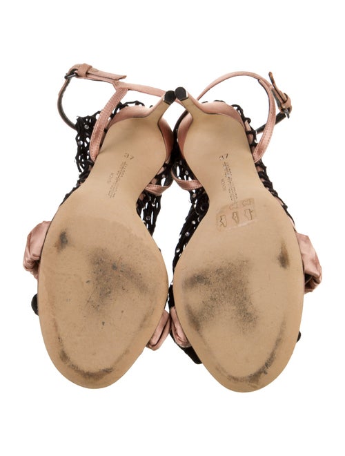Marco De Vincenzo Satin Crystal Embellishments Gladiator Sandals