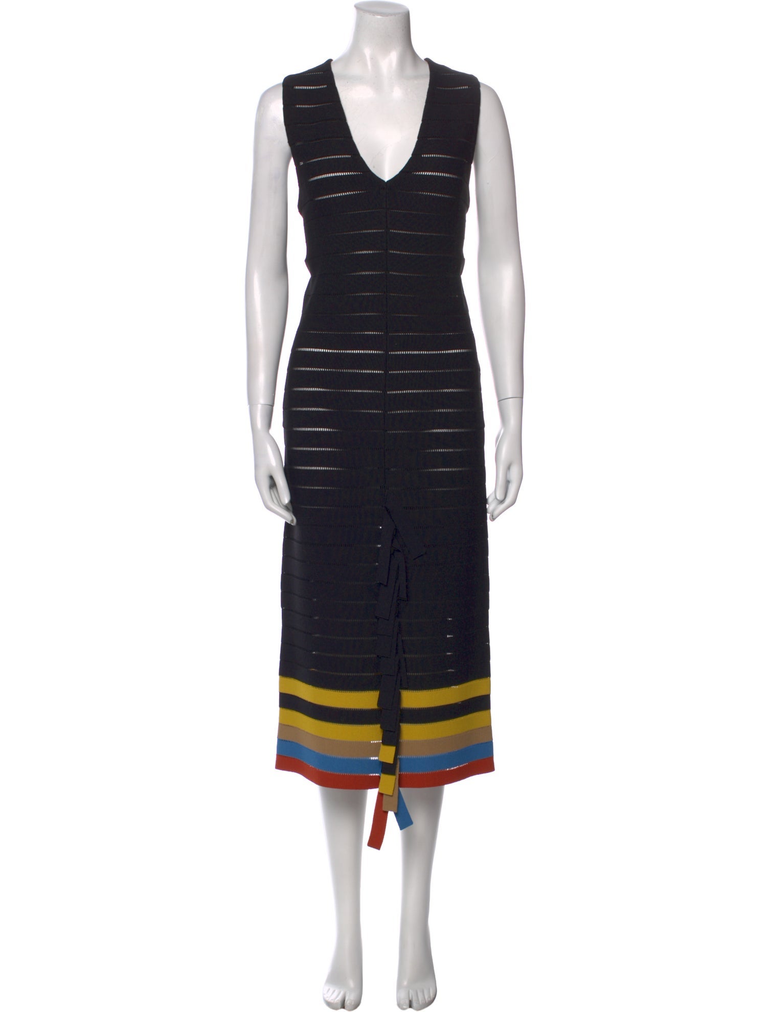 Marco De Vincenzo Striped Midi Length Dress