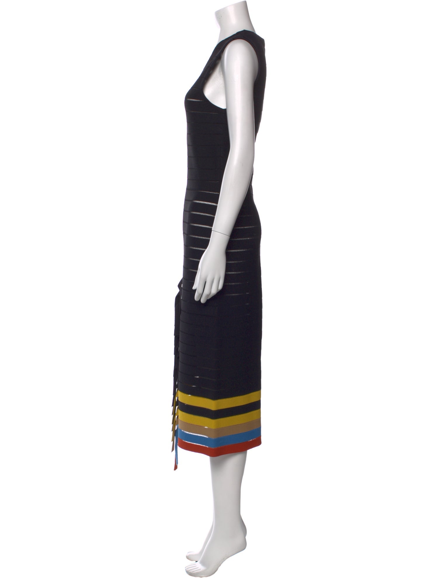 Marco De Vincenzo Striped Midi Length Dress