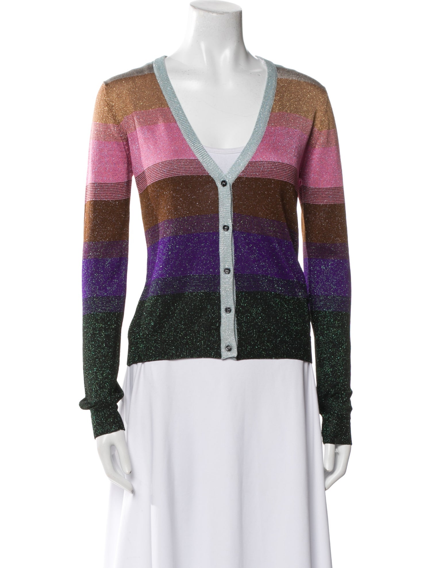 Marco De Vincenzo Striped V-Neck Sweater