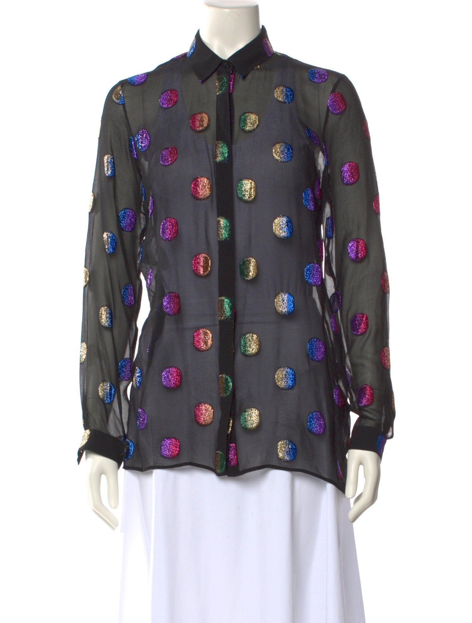 Marco De Vincenzo Silk Printed Button-Up Top