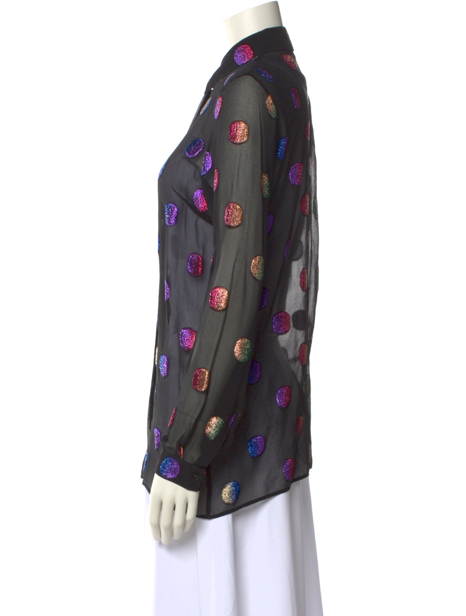 Marco De Vincenzo Silk Printed Button-Up Top