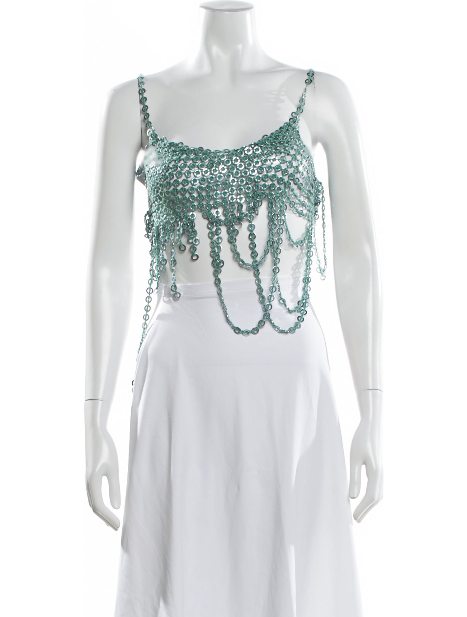 Mega Mikaela Crochet V-Neck Crop Top