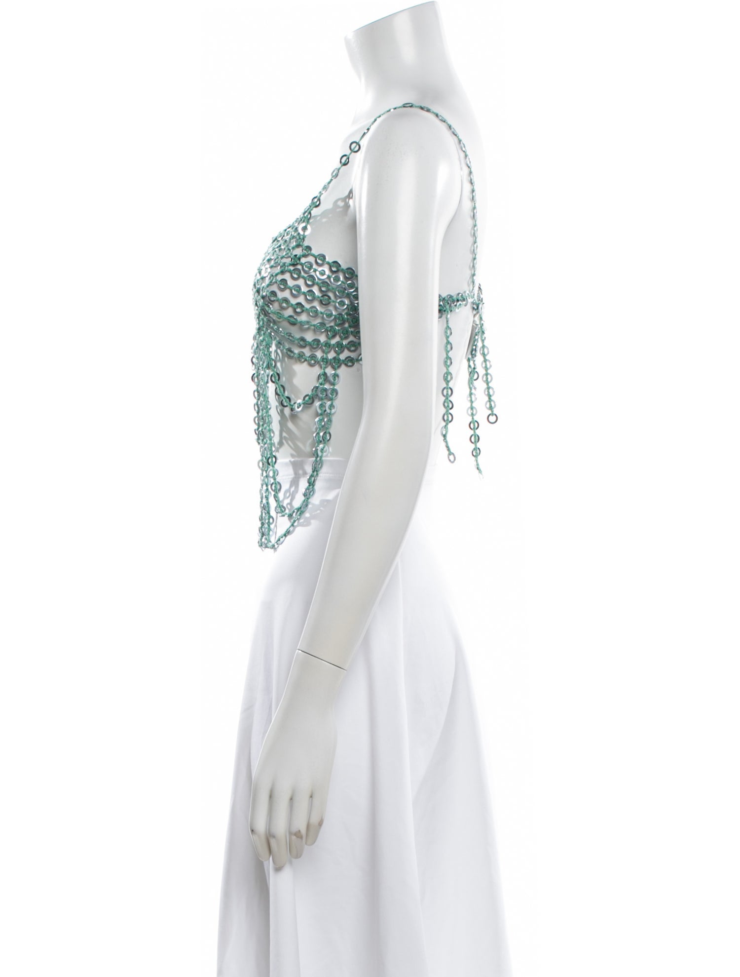 Mega Mikaela Crochet V-Neck Crop Top