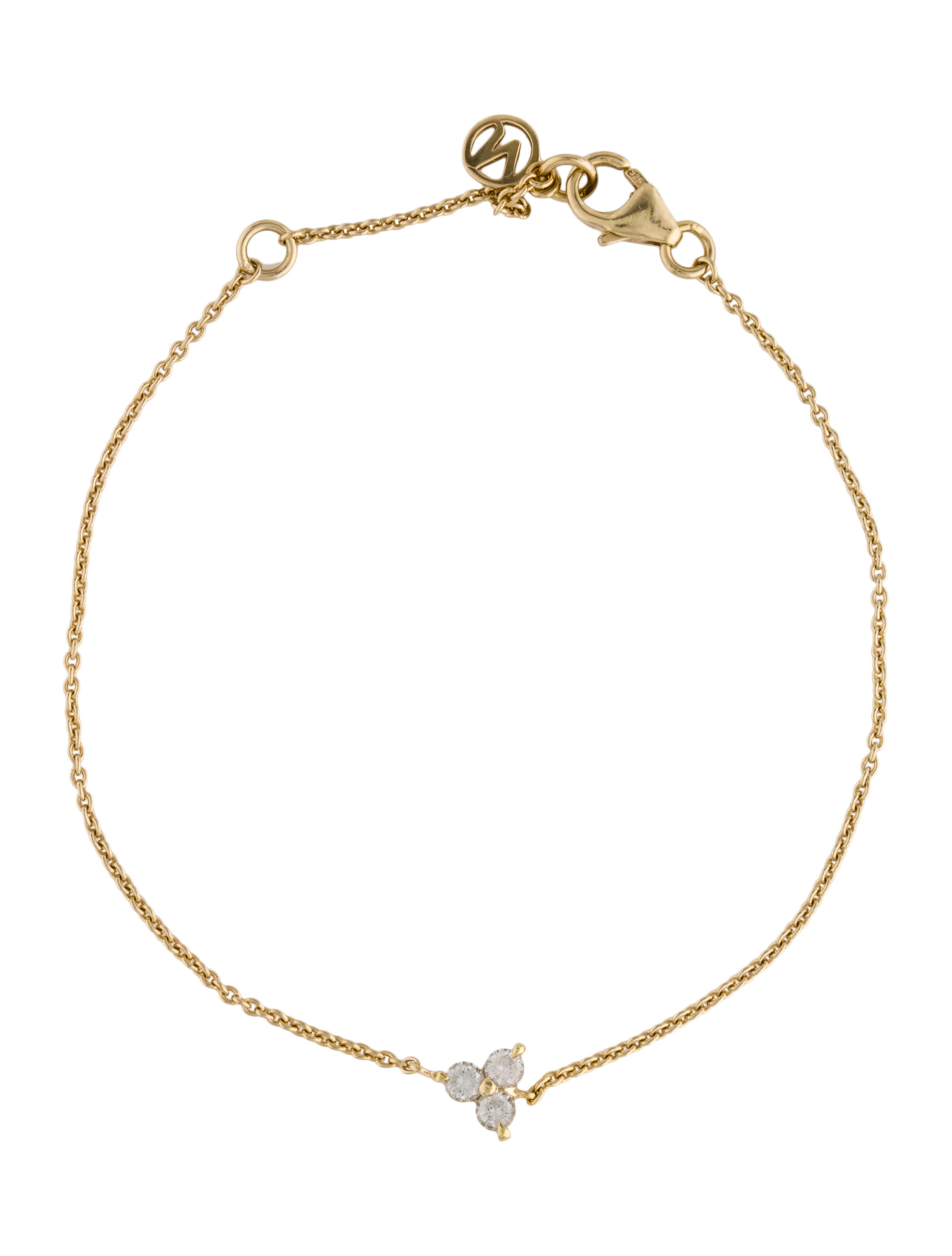 Mejuri Sapphire Lotus Bracelet 18K Yellow GoldPlated Charm, Bracelets MEJUR20702 The RealReal