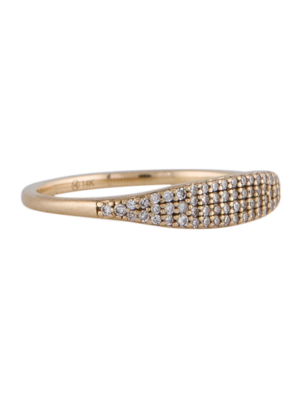 Mejuri 14K Diamond Pavé Slim Ring 14K Yellow Gold Ring