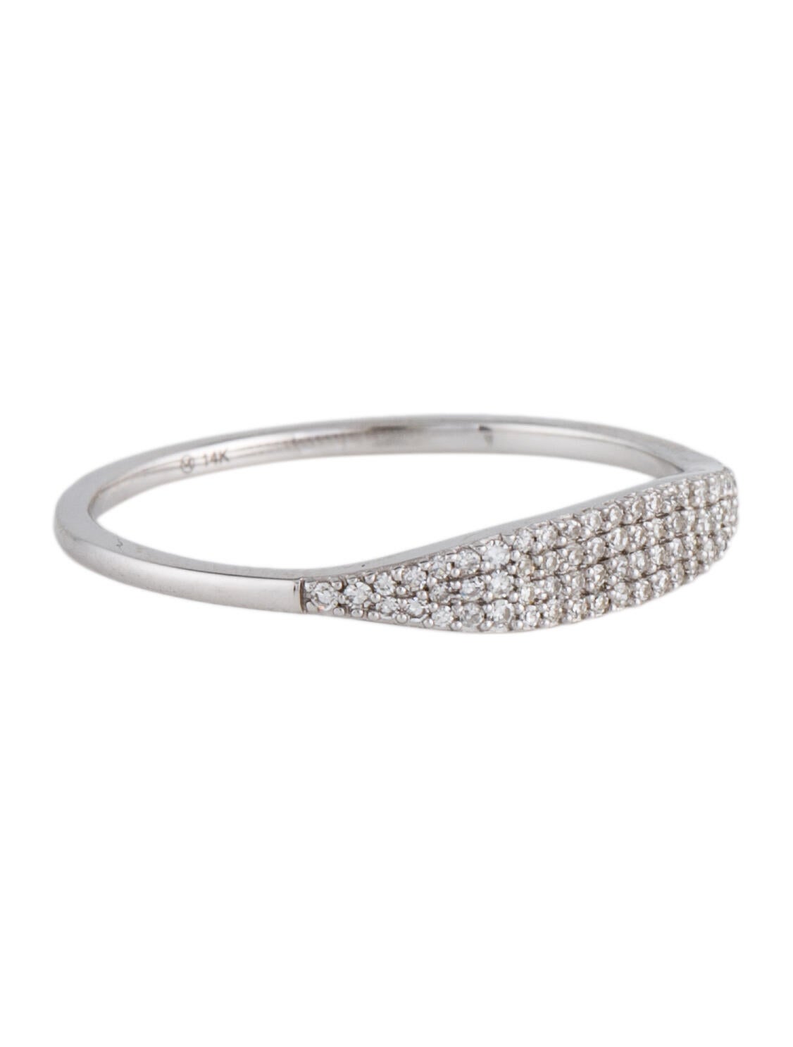 Mejuri 14K Diamond Slim Ring RhodiumPlated 14K White Gold