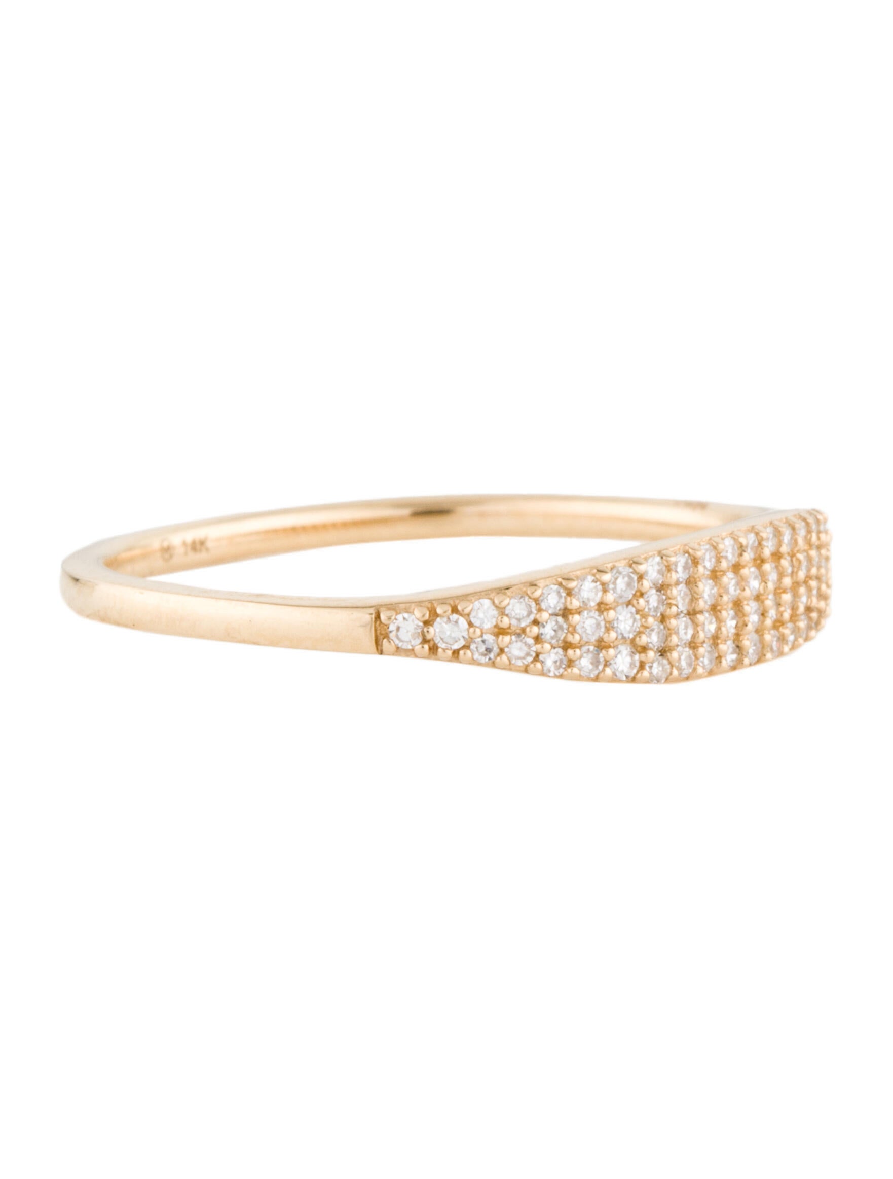 Mejuri 14K Diamond Slim Ring 14K Yellow Gold Band, Rings