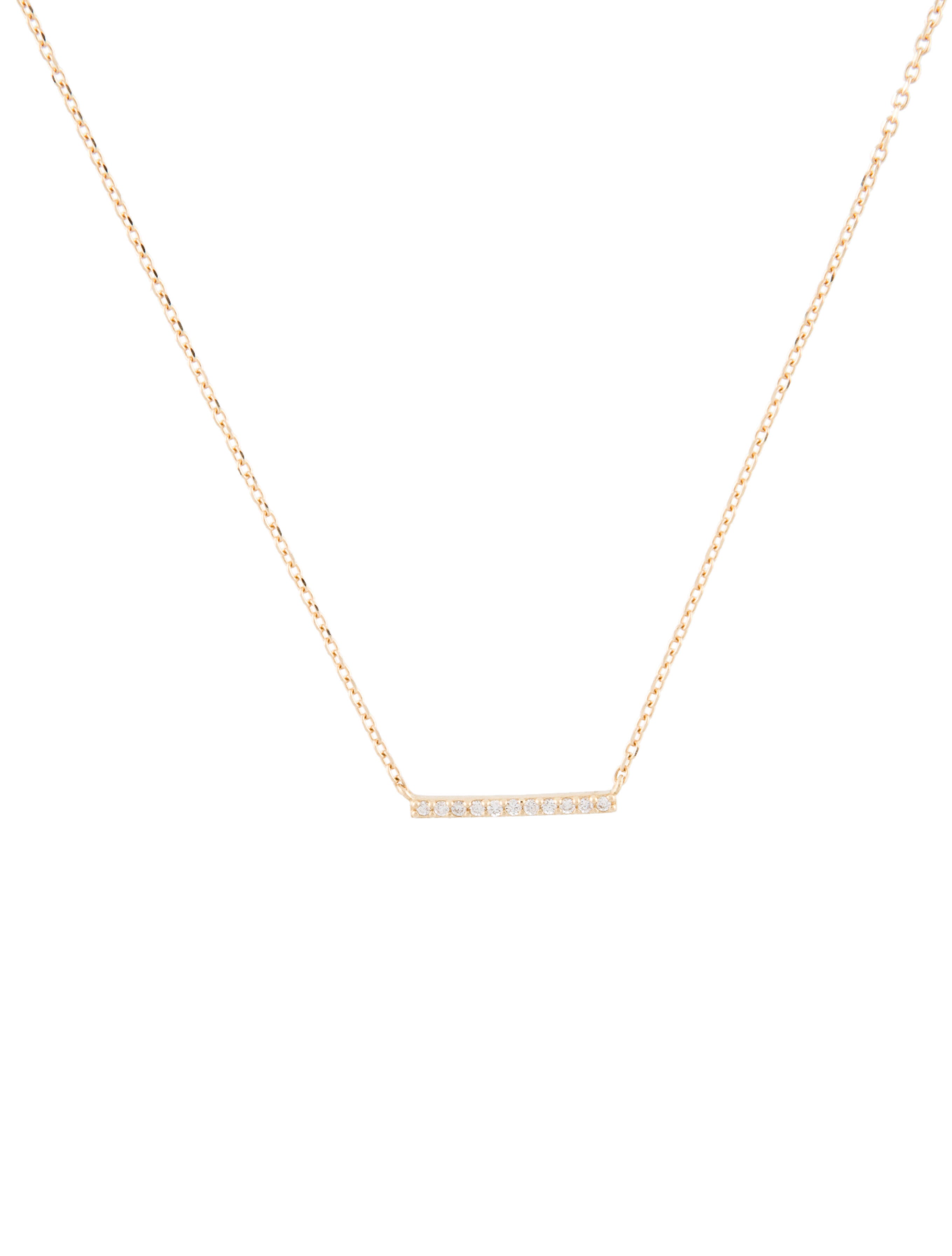 Mejuri 14K Diamond Line Pendant Necklace 14K Yellow Gold Pendant Necklace, Necklaces