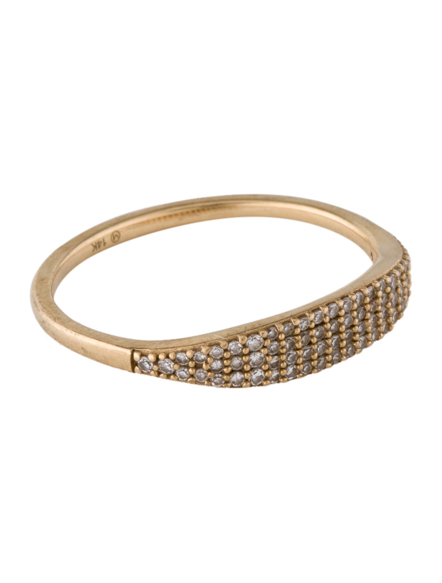 Mejuri 14K Diamond Slim Ring 14K Yellow Gold Band, Rings